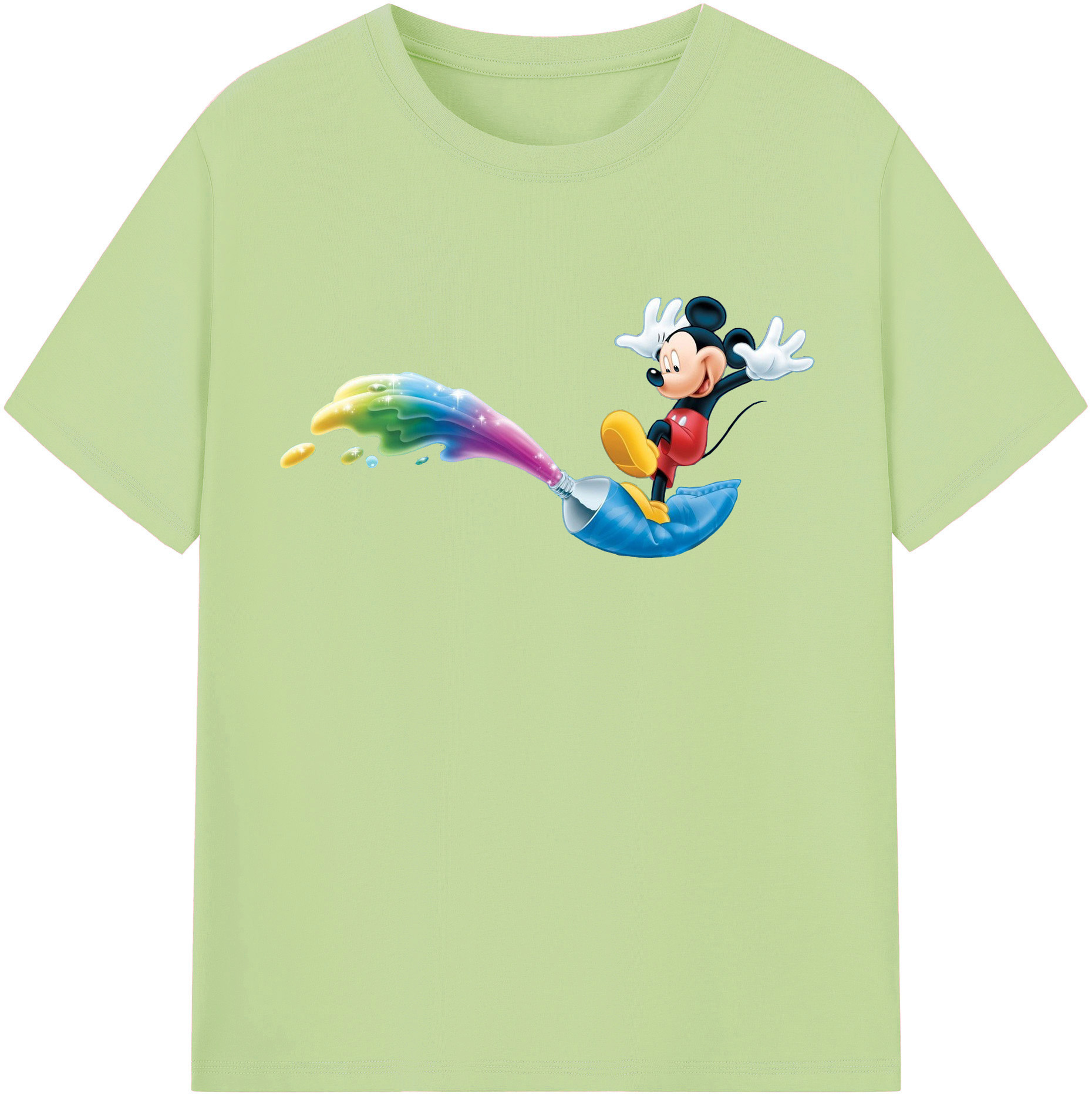 （画像用） ミッキーマウス Mickey Mouse 綿100％半袖Tシャツ（フロントプリント）